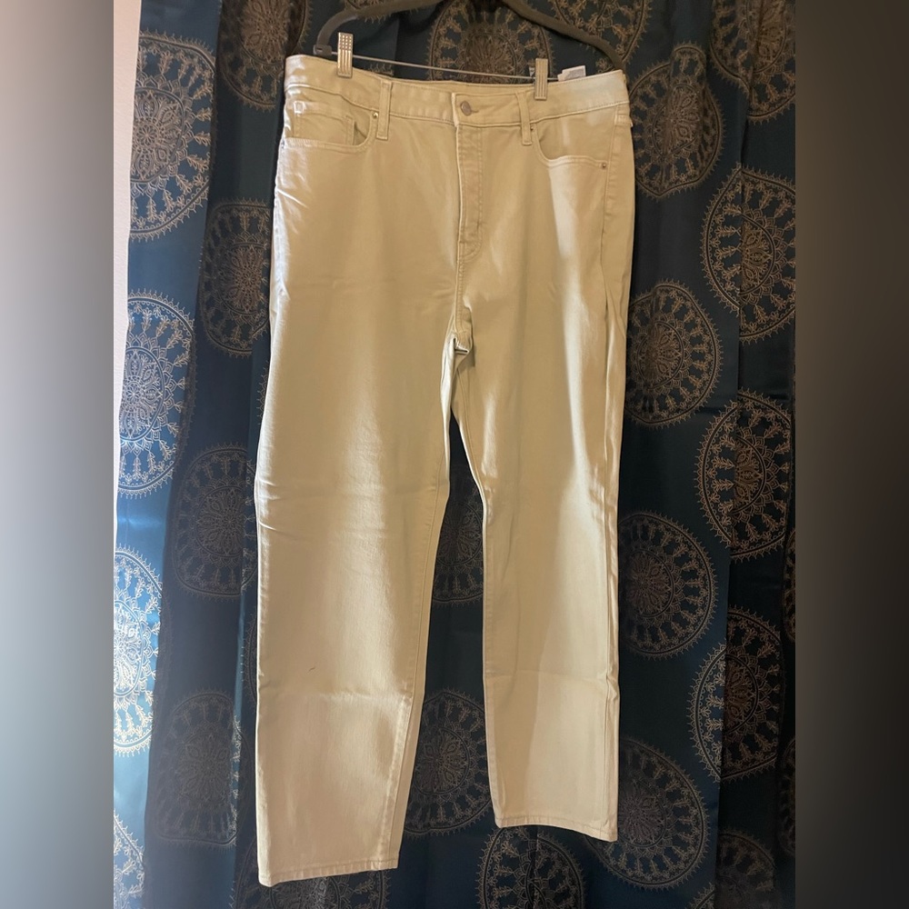 Light Green Straight Leg Jeans